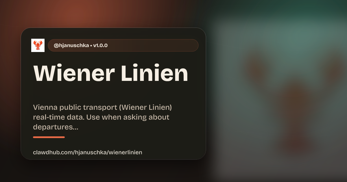 Wiener Linien Skill auf ClawHub